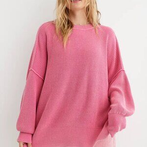 Aerie Beyond Sweater Small Coral Sun